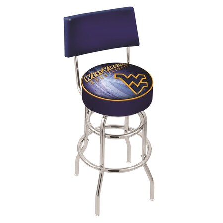 Holland Bar Stool Co 30" Chrome 2-Ring West Virginia Swivel Bar Stool, Back L7C430WestVA-D2